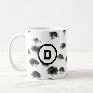 dalmatian black and white dots animal print coffee mug