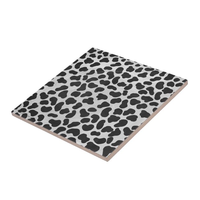 Dalmatian Black and White Print Ceramic Tile (Side)