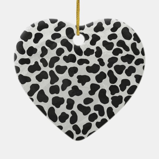 Dalmatian Black and White Print Ceramic Tree Decoration (Back)