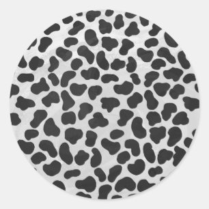 Dalmatian Black and White Print Classic Round Sticker