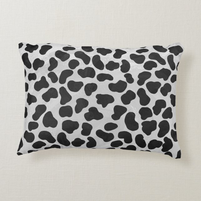 Dalmatian Black and White Print Decorative Cushion (Back)