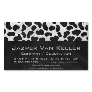 Dalmatian Black and White Print Magnetic Business Card