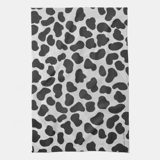 Dalmatian Black and White Print Tea Towel (Vertical)