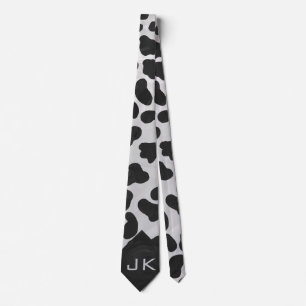 Dalmatian Black and White Print Tie
