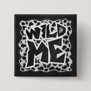Dalmatian Black and White with Wild Me 15 Cm Square Badge
