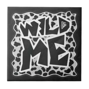 Dalmatian Black and White with Wild Me Ceramic Tile