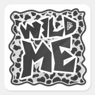 Dalmatian Black and White with Wild Me Square Sticker