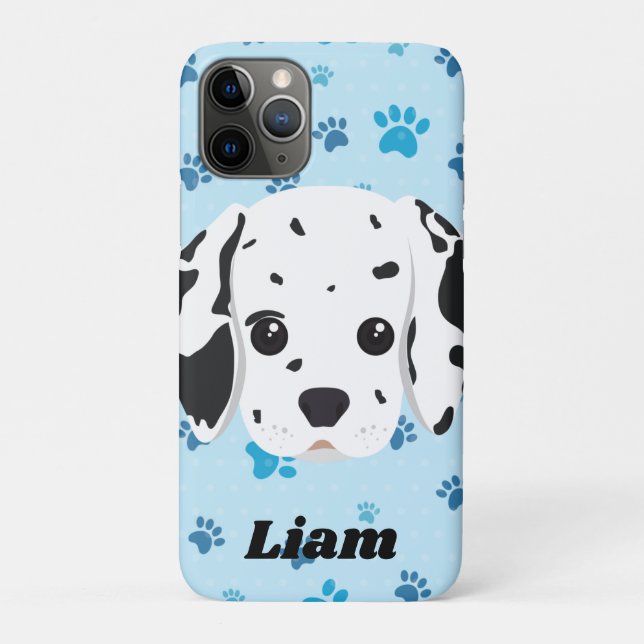 Dalmatian Blue Paw Print Personalised   Case-Mate iPhone Case (Back)