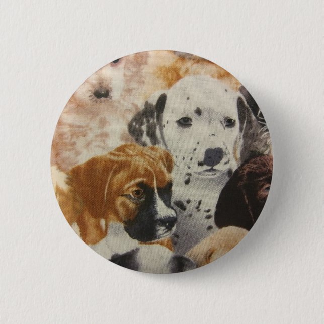 Dalmatian & Boxer Pups 6 Cm Round Badge (Front)