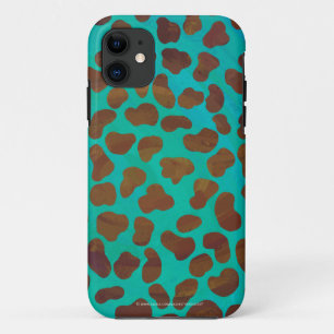 Dalmatian Brown and Teal Print iPhone 11 Case