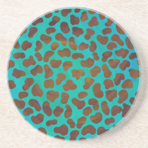 Dalmatian Brown and Teal Print Coaster