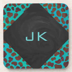 Dalmatian Brown and Teal Print Coaster
