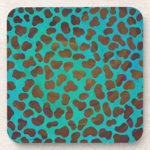 Dalmatian Brown and Teal Print Coaster