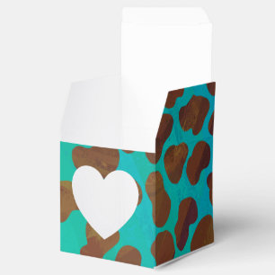 Dalmatian Brown and Teal Print Favour Box