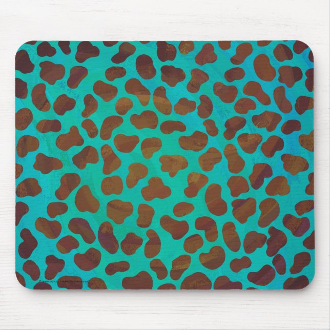 Dalmatian Brown and Teal Print Mouse Pad (Front)