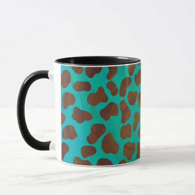 Dalmatian Brown and Teal Print Mug (Left)
