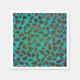 Dalmatian Brown and Teal Print Napkin