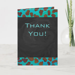 Dalmatian Brown and Teal with Monogram Card