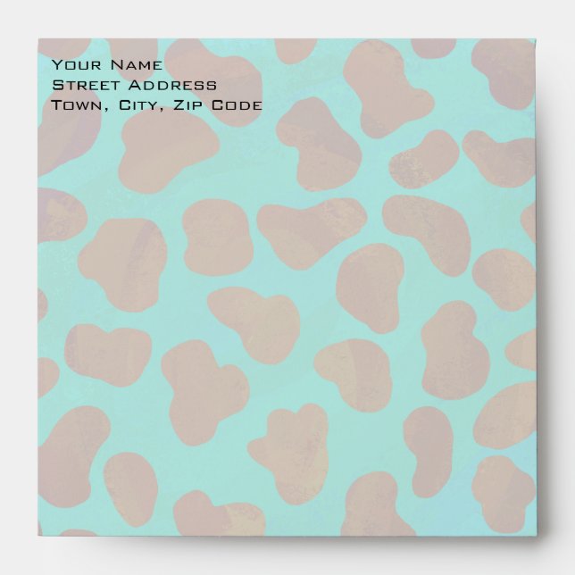 Dalmatian Brown and Teal with Monogram Envelopes (Front)