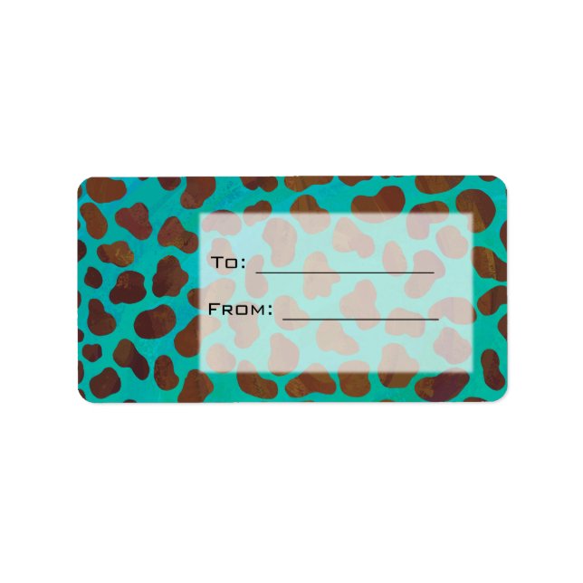 Dalmatian Brown and Teal with Monogram Label (Front)