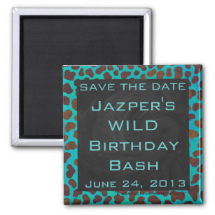 Dalmatian Brown and Teal with Monogram Magnet