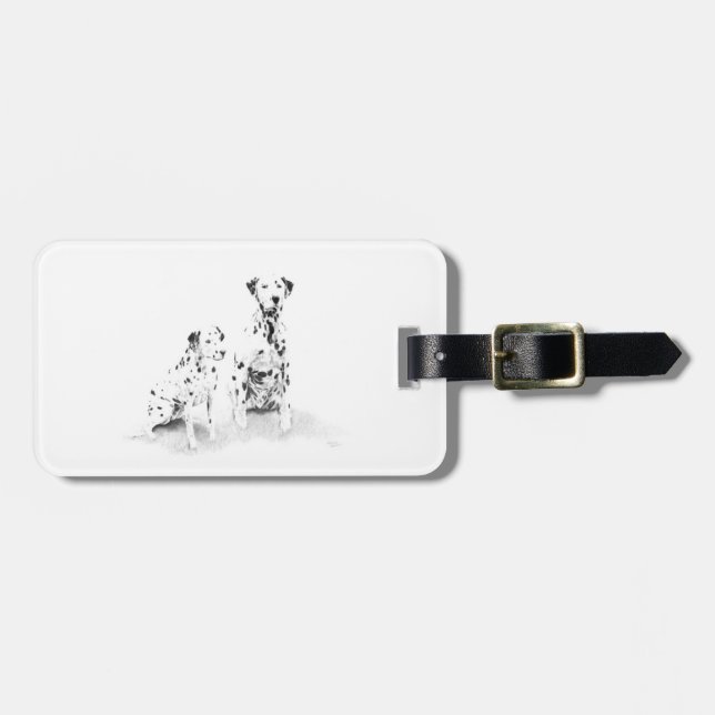 Dalmatian Canine Art Dog Drawing Luggage Tag (Front Horizontal)