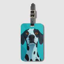Dalmatian Cartoon Style Luggage Tag