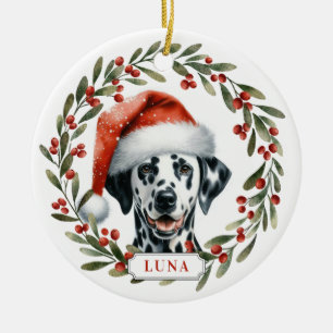 Dalmatian Ceramic Circle Ornament