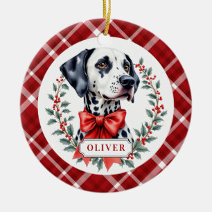 Dalmatian Ceramic Circle Ornament