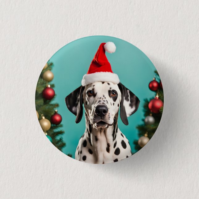 Dalmatian Christmas 3 Cm Round Badge (Front)