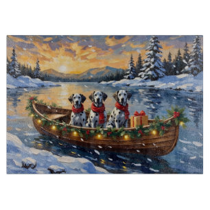 Dalmatian Christmas Boat Holiday Cutting Board