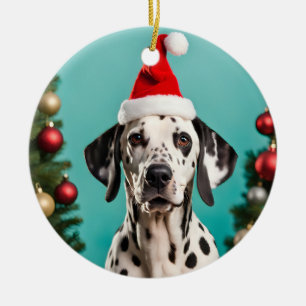 Dalmatian Christmas Ceramic Ornament