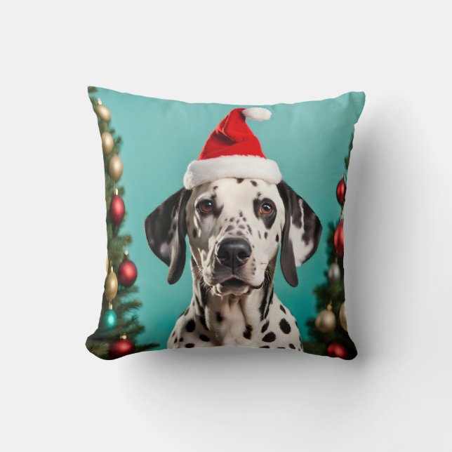 Dalmatian Christmas Cushion (Front)