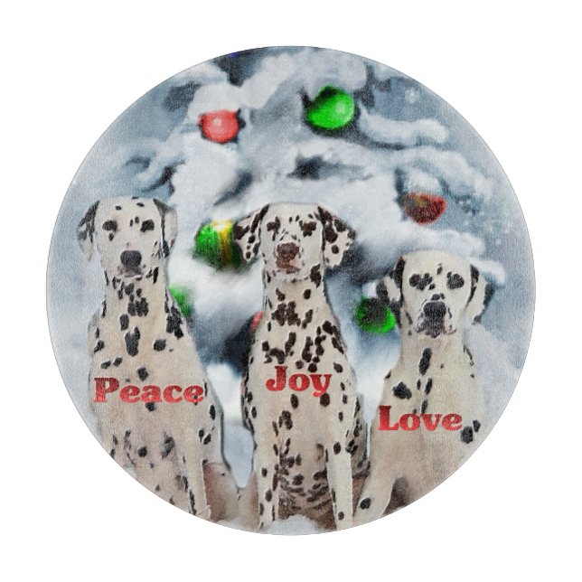 Dalmatian Christmas Cutting Board (Front)