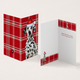 Dalmatian Christmas Dog Red Holiday Plaid
