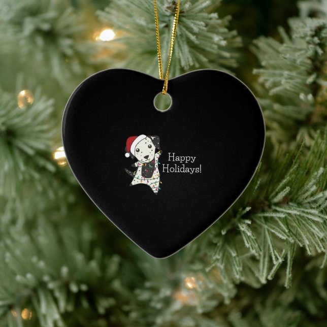 Dalmatian Christmas Dog Winter Animals Dogs Ceramic Ornament (Tree)
