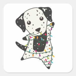 Dalmatian Christmas Dog Winter Animals Dogs Square Sticker