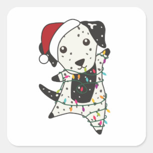 Dalmatian Christmas Dog Winter Animals Dogs Square Sticker