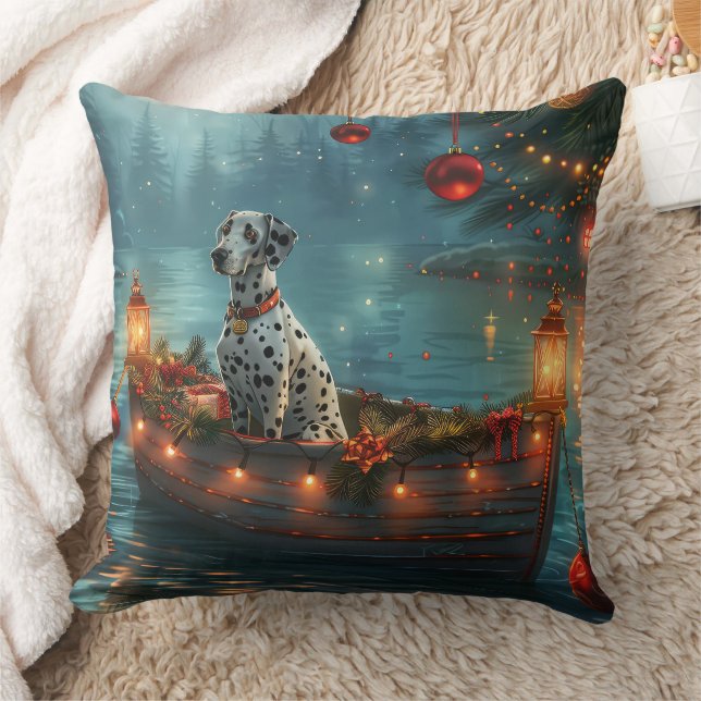 Dalmatian Christmas Festive Voyage Cushion (Blanket)