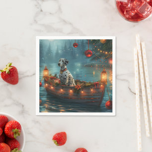 Dalmatian Christmas Festive Voyage Napkin