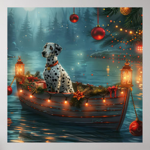 Dalmatian Christmas Festive Voyage Poster
