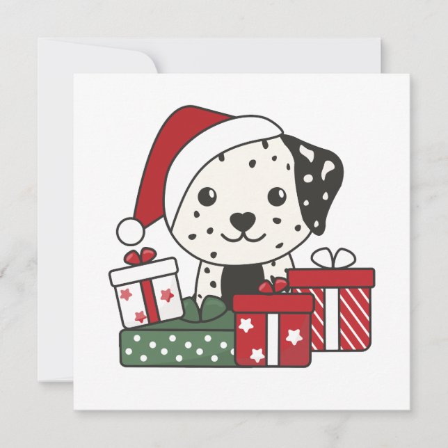 Dalmatian Christmas Gift Winter Dogs Holiday Card (Front)