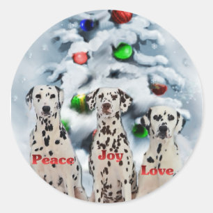 Dalmatian Christmas Gifts Classic Round Sticker