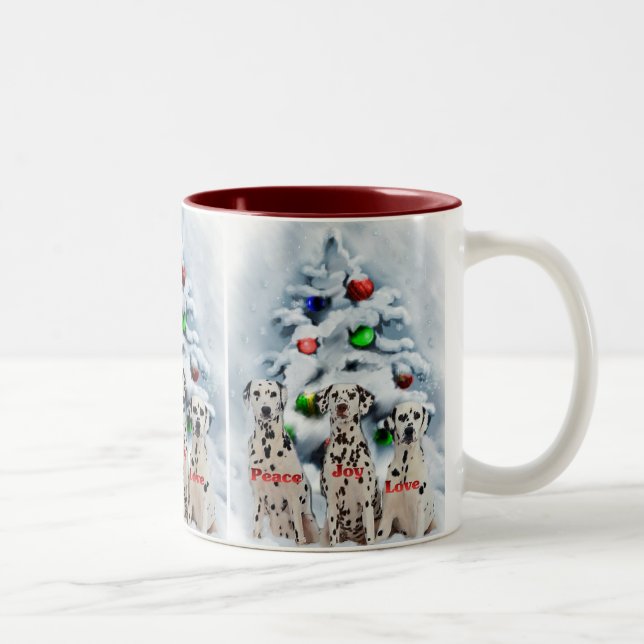 Dalmatian Christmas Gifts Two-Tone Coffee Mug (Right)