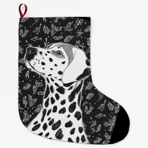 Dalmatian christmas large christmas stocking