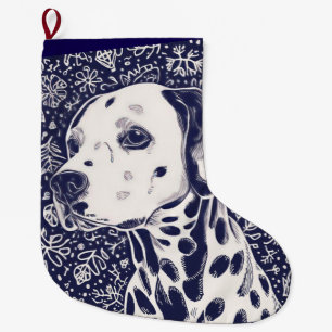 Dalmatian christmas large christmas stocking