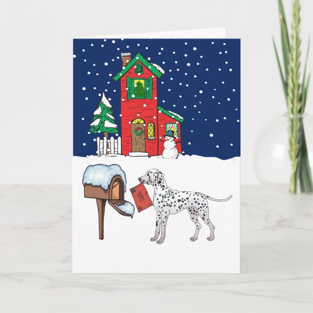Dalmatian Christmas Mail Holiday Card (Front)