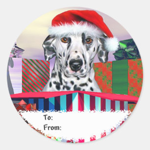Dalmatian Christmas Surprise Gift Tags