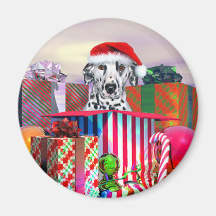 Dalmatian Christmas Surprise Magnet