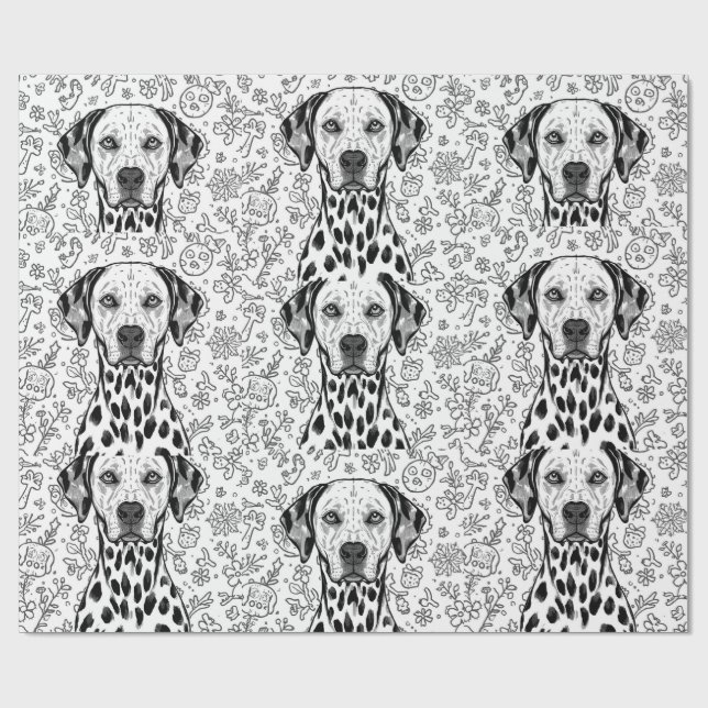 Dalmatian christmas wrapping paper (Flat)